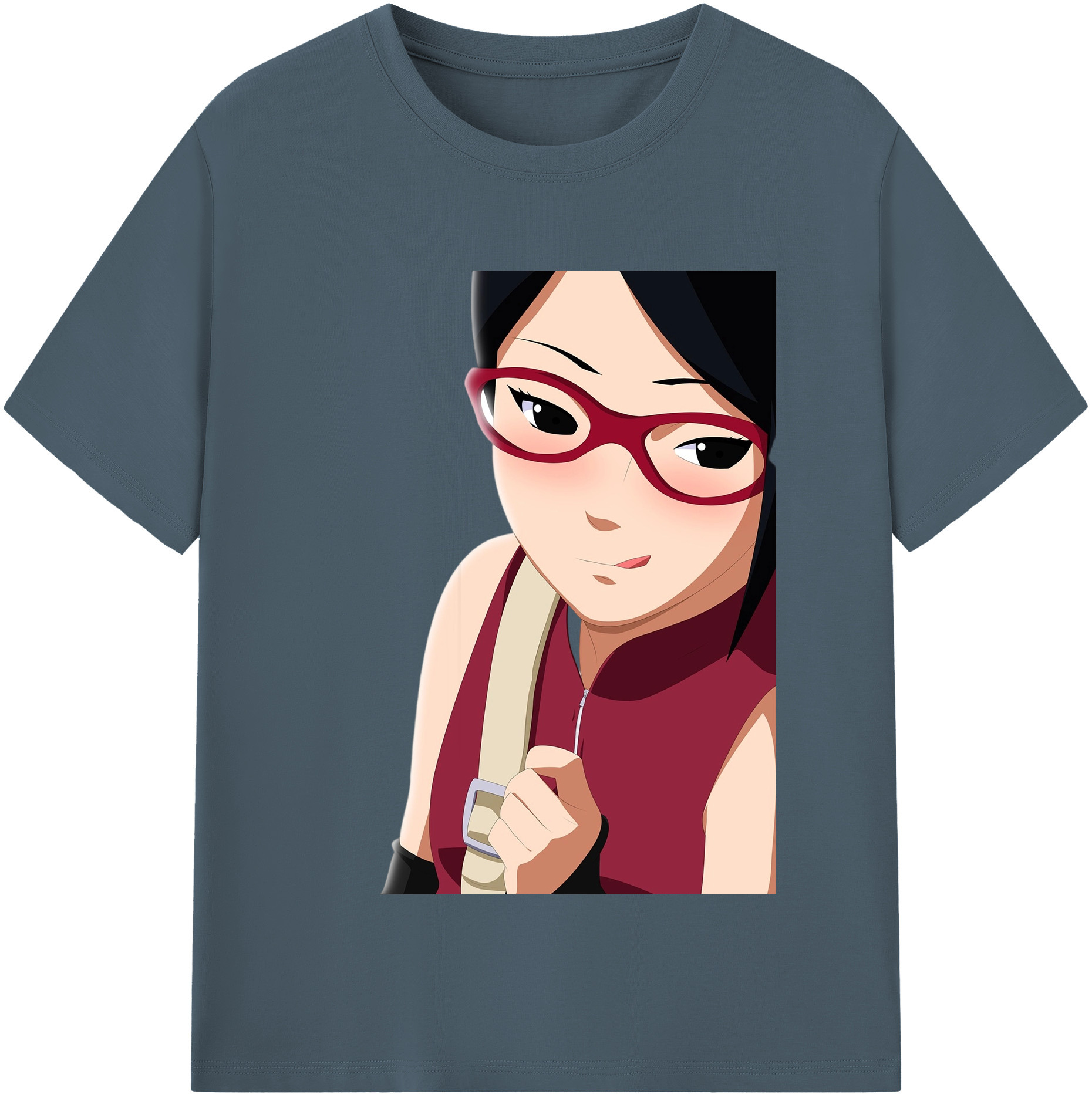 （画像用） NARUTO -ナルト- うちは サラダ Uchiha Sarada 綿100％半袖Tシャツ（フロントプリント）